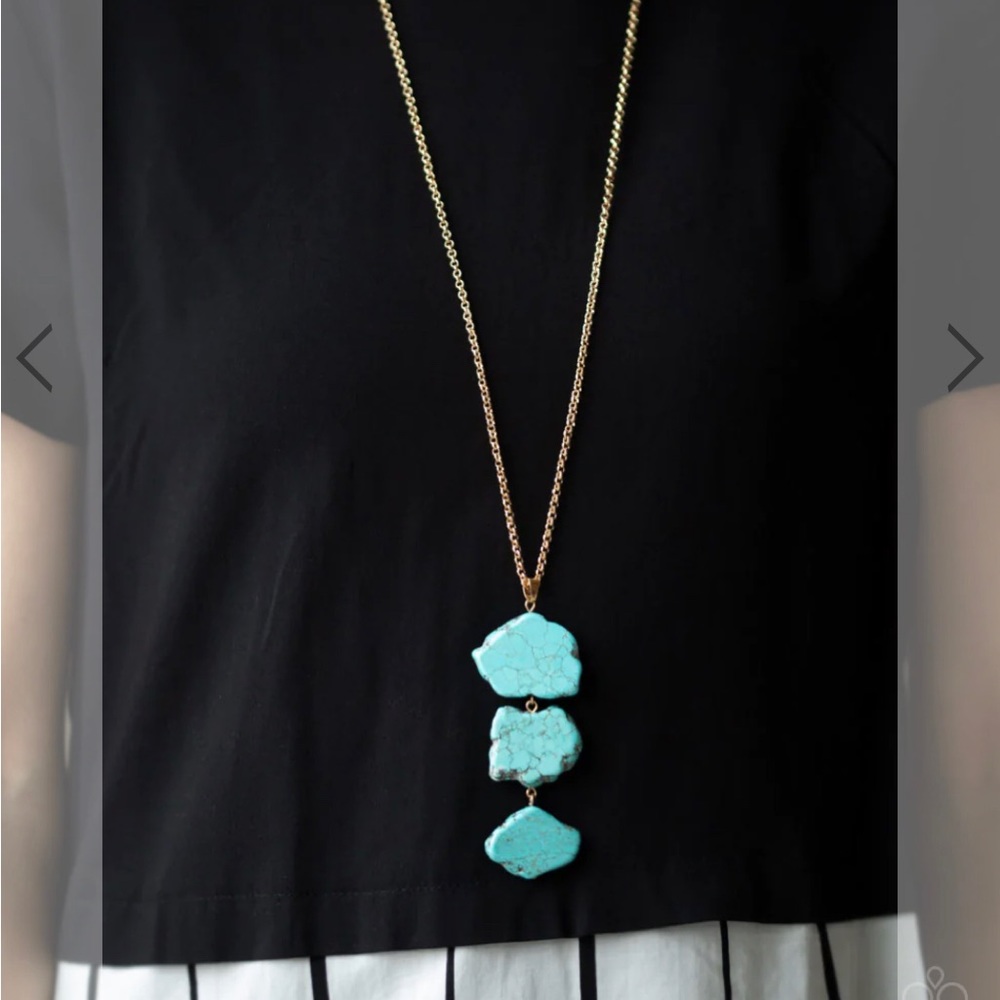 Paparazzi On the Roam Again - Gold/Turquoise